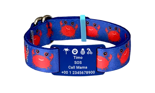 Verdwaalbandje kind krabjes print met naam en telefoonnummer